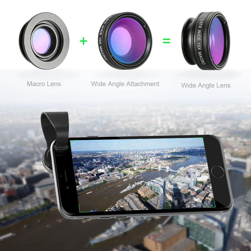 Arealer Professional Universal Clip-on Phone Camera Lens Kit กล้องถ่ายรูปเลนส์