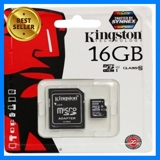 Kingston Micro SDHC 16 GB Class 10 เลือก 1 ชิ้น อุปกรณ์ถ่ายภาพ กล้อง Battery ถ่าน Filters สายคล้องกล้อง Flash แบตเตอรี่ ซูม แฟลช ขาตั้ง ปรับแสง เก็บข้อมูล Memory card เลนส์ ฟิลเตอร์ Filters Flash กระเป๋า ฟิล์ม เดินทาง