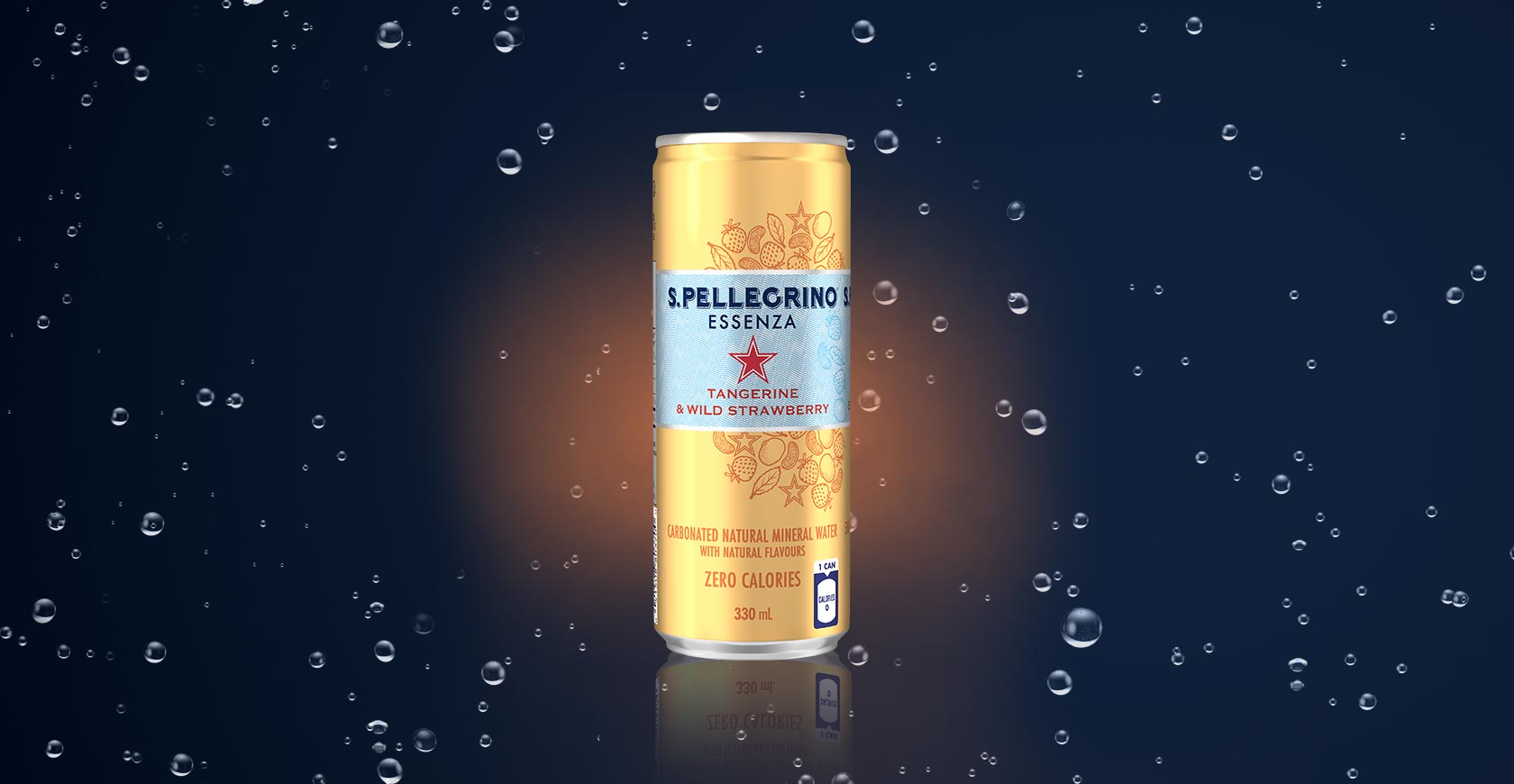 S. Pellegrino Essenza Tangerine & Wild Strawberry Flavoured Mineral Water with Co2 Added Zero Calories 330 ml น้ำแร่อัดแก๊สธรรมชาติ รสส้มและสตรอเบอร์รี่ ซานเพลิกริโน่ ขนาด 330ml (3007)