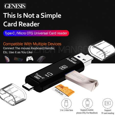 OTG 3 in 1 Type-C Card Reader Micro USB Type-C Flash Drive Adapter Connector High Speed TF Memory Card Reader