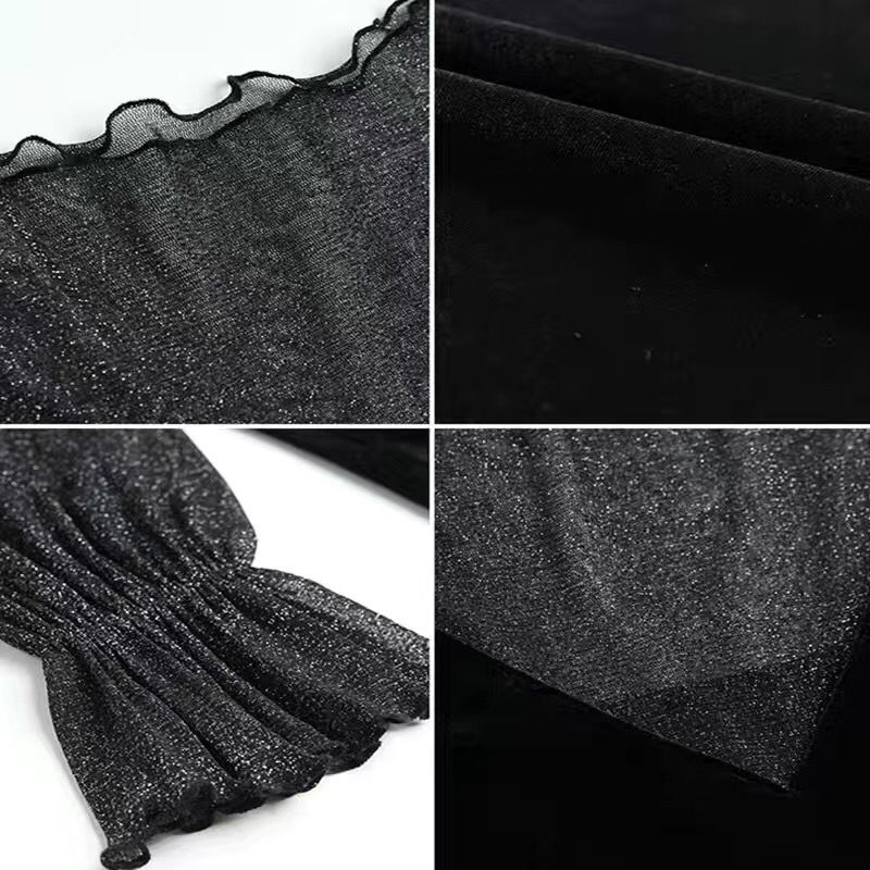 Mesh Lace Velvet Women's Loose-fitting Retro Chic Top