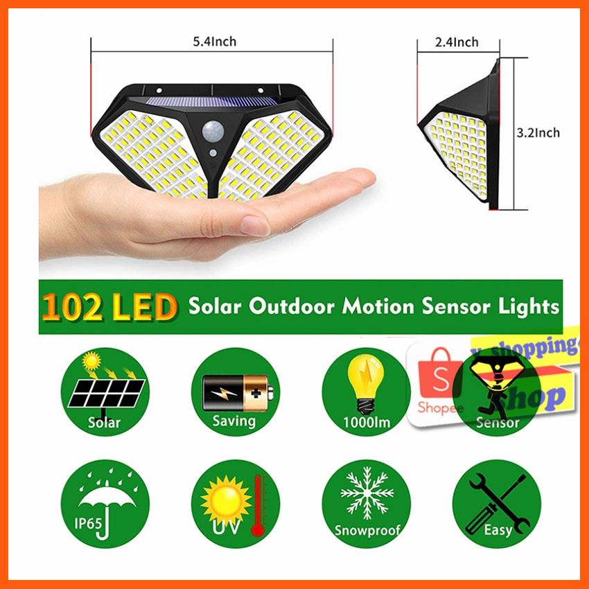 Best Quality Solar motion sensor light 102 LED 3 โหมด ไฟติดผนังโซล่าเซลล์พลังงานแสงอาทิตย์ เซ็นเซอร์ * อุปกรณ์คอมพิวเตอร์ Computer equipment สาย USBอุปกรณ์ไฟฟ้าElectrical equipment โคมไฟ The lamp อะไหล่คอมและเครื่องใช้ต่างๆ Computer parts and appliances