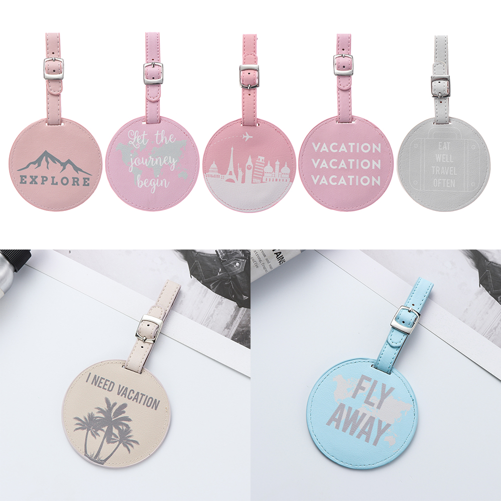 XINYANG941727 Round Bag Accessories Handbag Pendant Leather ID Address Tags Luggage Tag Suitcase Label Baggage Claim