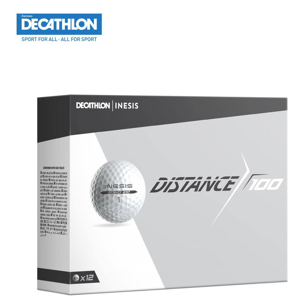 Inesis Distance 100 Golf Ball x12 - White