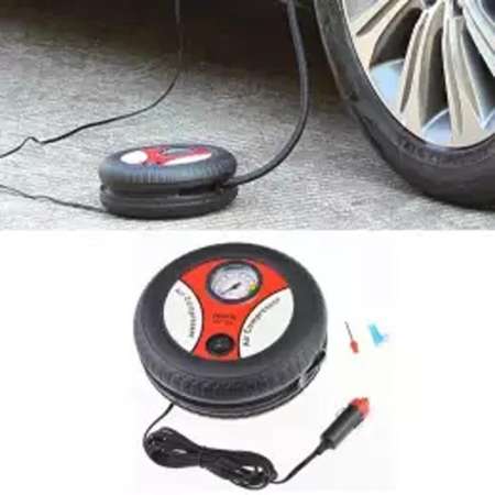 ป้๊มเติมยางรถยนต์พกพา Car Electric Pump Air Compressor Gauge Tire Inflator-Red