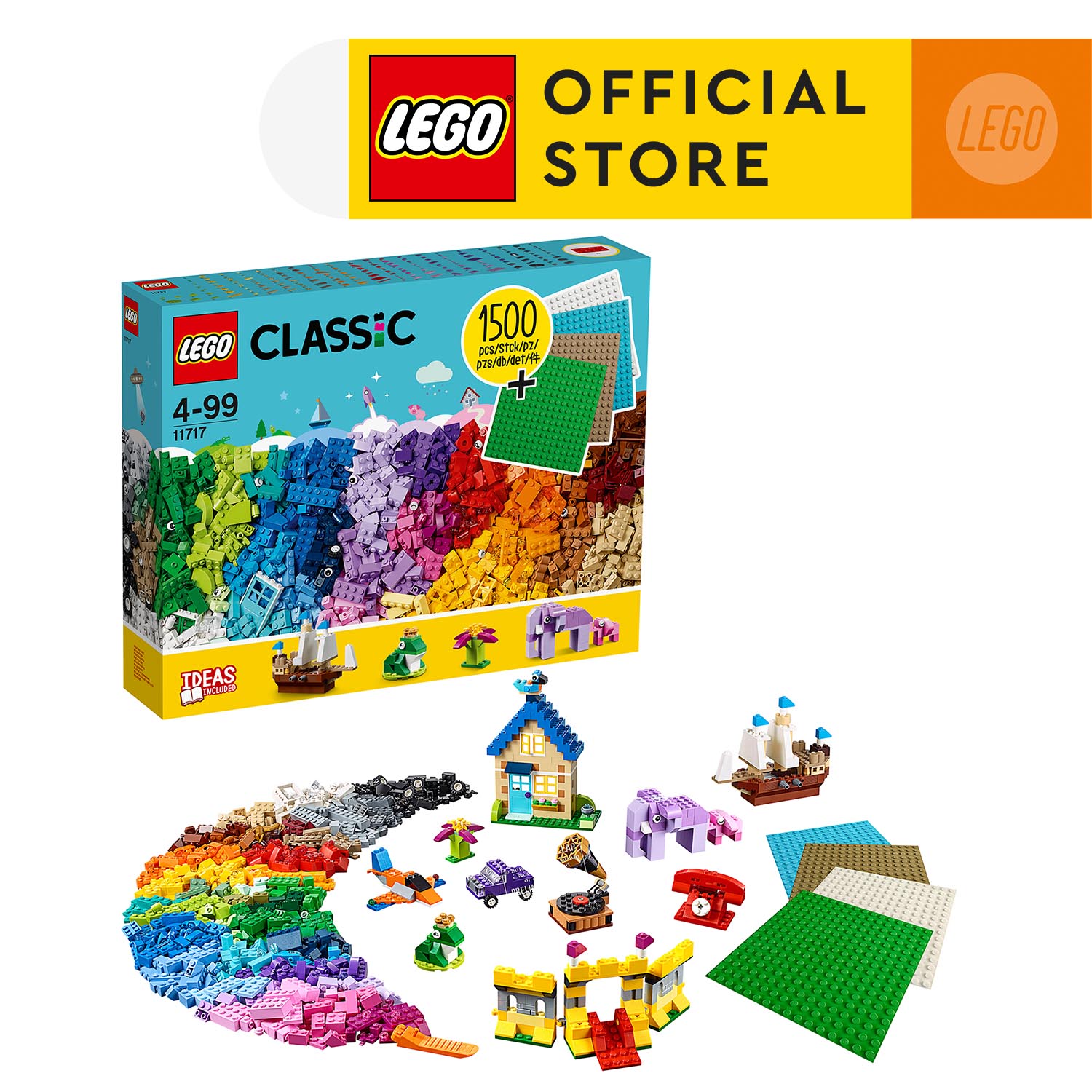 LEGO® Classic 11717 Bricks Bricks Plates (1504 Pieces) Bricks for Kids ...
