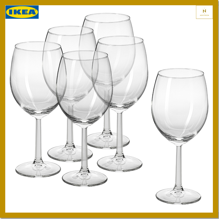แก้วไวน์ แก้วใส ความจุ 44 ซล. 6 ใบ SVALKA สวัลก้า (IKEA)