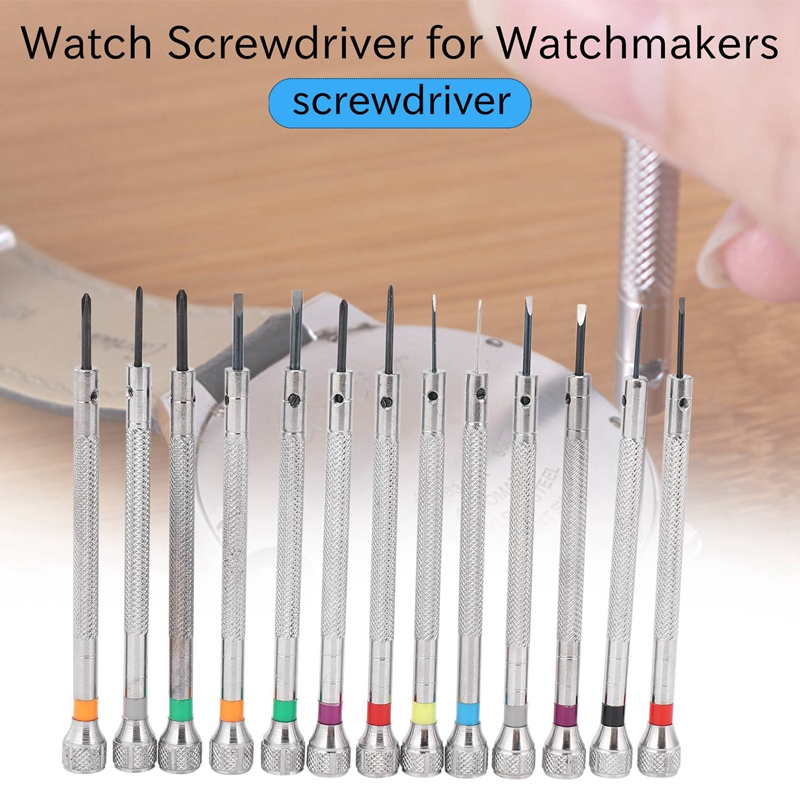 0.6Mm2.0Mm 13Pcs New Watchmakers Screwdrivers Set Watch Glasses Flat