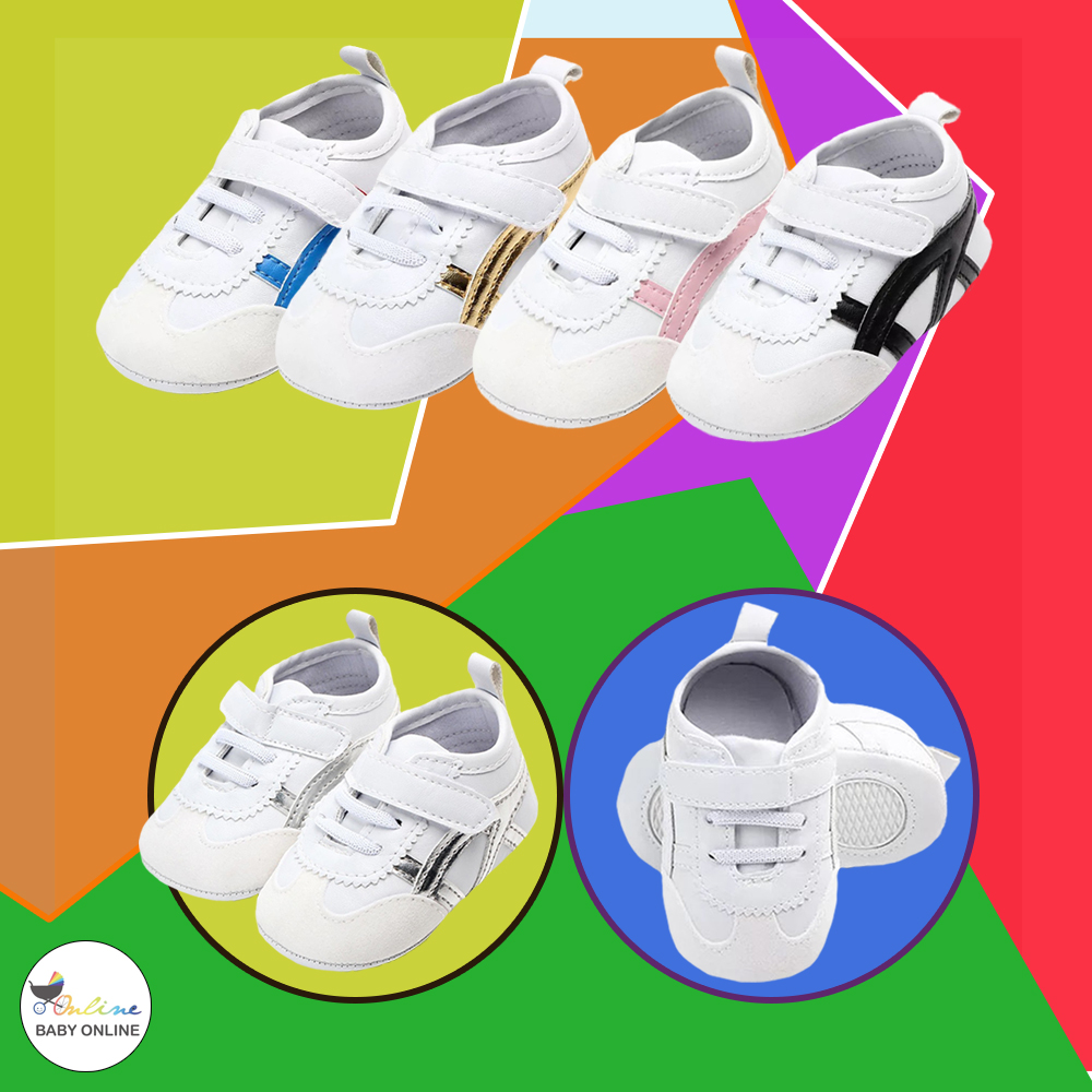 Babyonline(X077)E2รองเท้าผ้าใบสำหรับเด็กมีกันลื่น0-2ปี