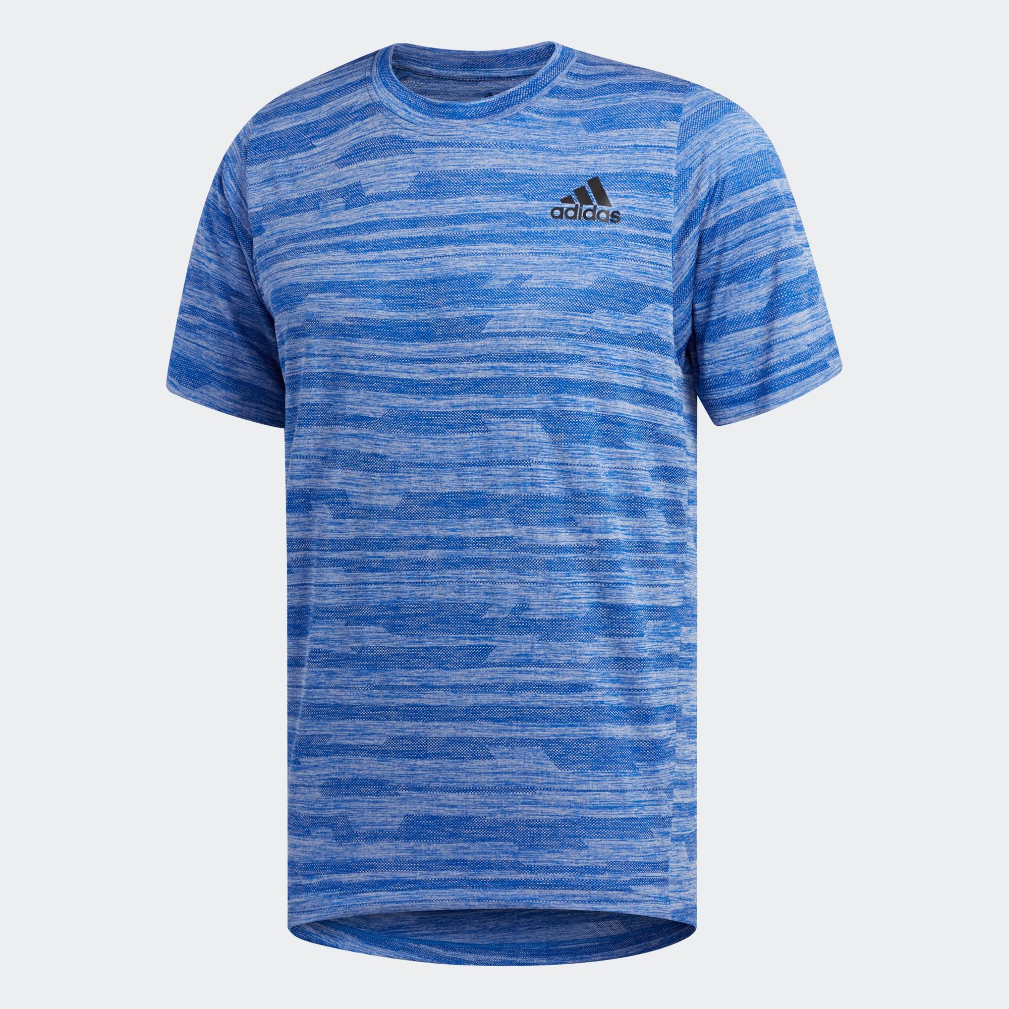 adidas FreeLift Engineered Heather Tee ผู้ชาย Blue adidas FreeLift Engineered Heather Tee ผู้ชาย Blue