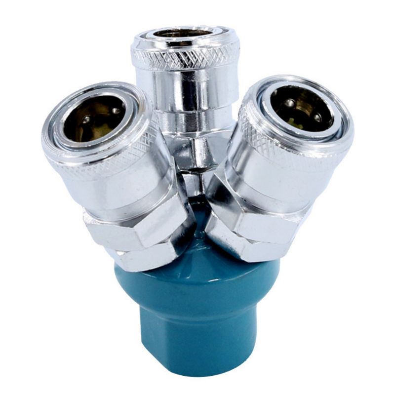 Đầu Nối Nhanh 2/3 Chiều Khớp Nối Ống Đa Năng Máy Nén Khí Dụng Cụ Khí Nén Lắp, Phụ Kiện Kim Loại