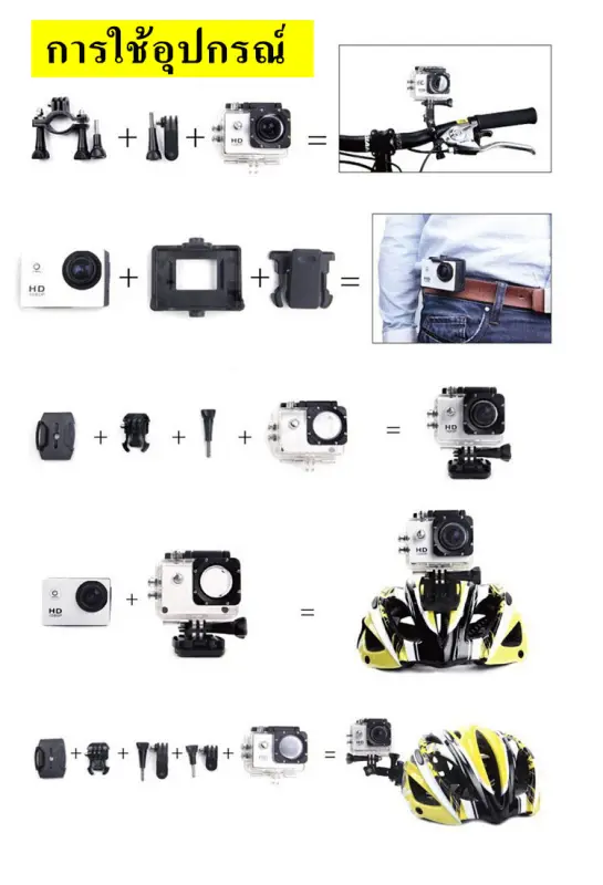 ภาพสินค้ากล้องติดหมวก กล้องมินิ ถ่ายใต้น้ำ กล้องกันน้ำ กล้องรถแข่ง กล้องแอ็คชั่น ขับเดินทาง ดำน้ำ กันน้ำ กันสั่น มั่นคง กล้อง Sport Action Camera 1080P NoWifi จากร้าน ekiomall บน Lazada ภาพที่ 2