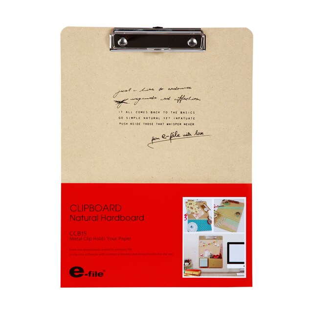 e-file Clip Board คลิปบอร์ดไม้  (สีน้ำตาล) 1ชิ้น สี ขนาดF4