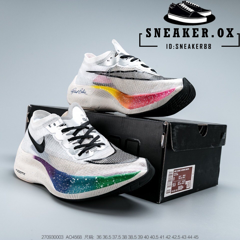 【Sneaker.OX】 รองเท้าวิ่งNike Zoom X Vaporfly Next% WHITE STRIPES (Full Box) รองเท้ากีฬา รองเท้าออกกำลังกาย รองเท้ามาราธอน ตรงปก100%