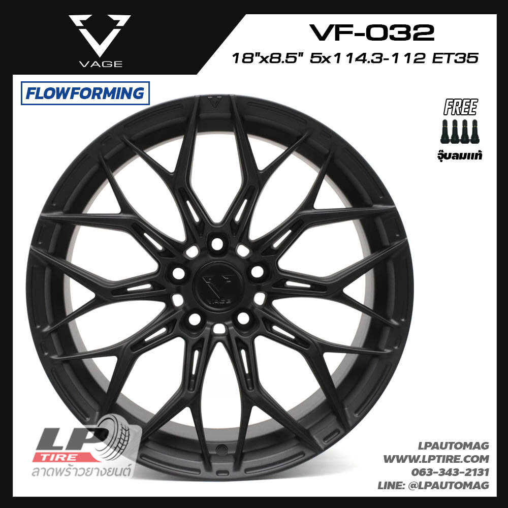Vage Rims ส่งฟรี ล้อแม็ก VAGE Wheels รุ่น VF032 ขอบ18 5รู113 สี Alumite Black ...