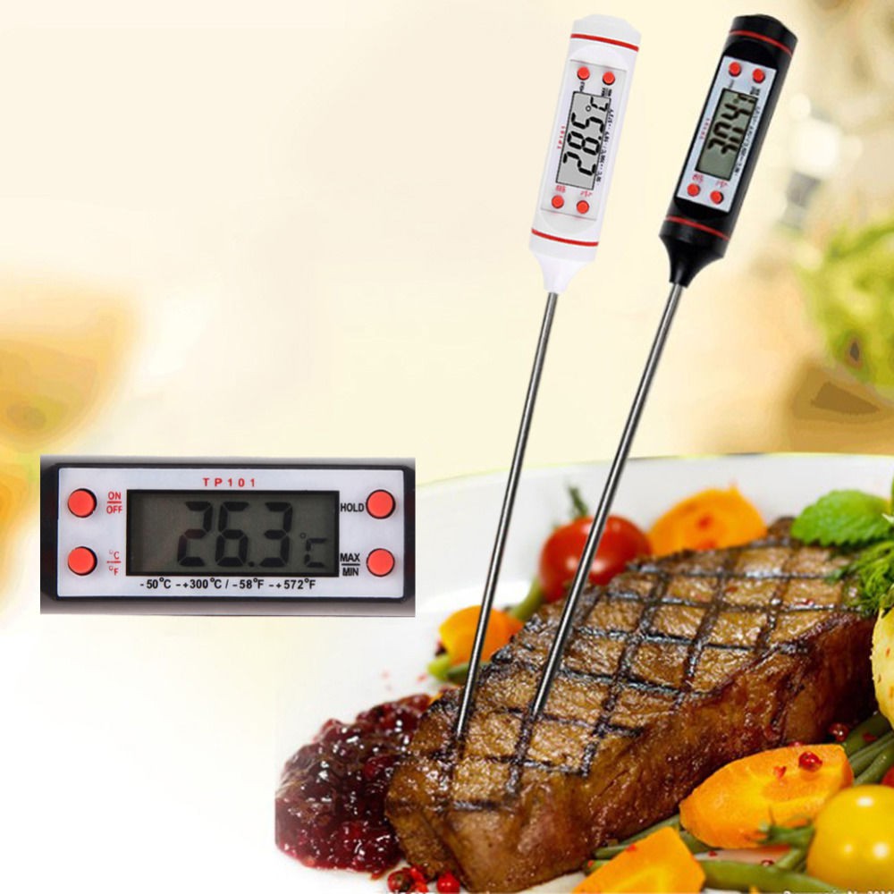 เครื่องวัดอุณหภูมิอาหาร เครื่องวัดอุณหภูมิ เทอร์โมมิเตอร์ เครื่องจับเวลา อาหาร ของเหลว ดิจิตอล digital thermometer ใช้ในครัว