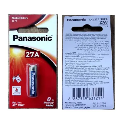 ถ่าน Panasonic รุ่น 27A 12V แพคก้อน ของแท้ บ.พานาโซนิคซิลเซลล์