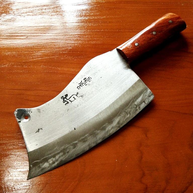 มีดสับทรงหลังอูฐ ใบมีดเหล็ก ด้ามไม้ มีดทำครัว อรัญญิกแท้