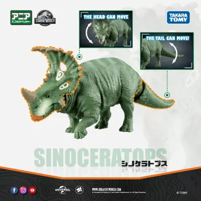 Takara Tomy Ania อาเนีย โมเดลสัตว์ Ania Jurassic World Sinoceratops