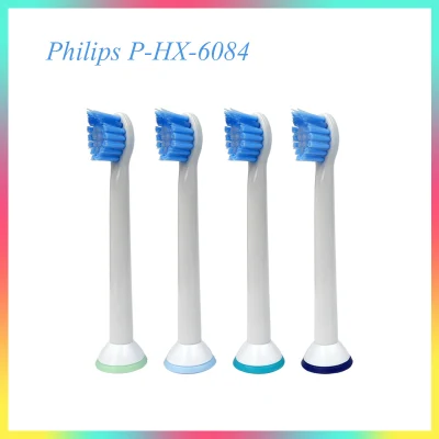 Philips หัวแปรงสีฟัน หัวแปรงสีฟันไฟฟ้า แปรงสีฟันไฟฟ้า แปรงสีฟันไฟฟ้า4 ชิ้น หัวแปรงสีฟันสำหรับ Electric Toothbrush Replacement Head P-HX-6084 For Philips Sensitive Toothbrush Heads Kids Soft Bristles