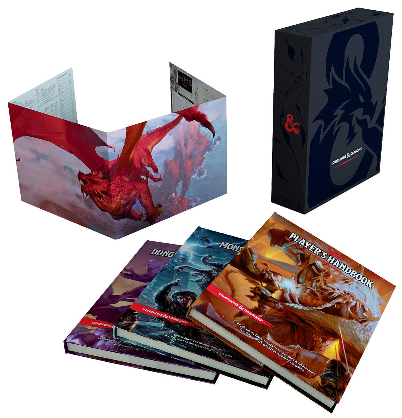 Dungeons and Dragons : Core Rulebooks Gift Set (Special Foil Covers Edition with Slipcase, Player's Handbook, Dungeon Master's Guide, Monster Manual, DM Screen)