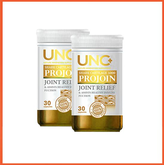 Unc Projoin อาหารเสริมฟื้นฟูบรรเทาอาการปวดเข่า เจ็บเข่า ได้อย่างตรงจุด ช่วยบำรุงน้ำในข้อเข่า ช่วยบํารุงข้อต่อ ด้วยสารสกัดจากกระดูกอ่อนจากปลาทะเลน้ำลึก กระบวนการผลิตจากธรรมชาติ100% เห็นผลจริง มี อย. ปลอดภัย 60 แคปซูล 2 กระปุก By Happiness Fair Shop