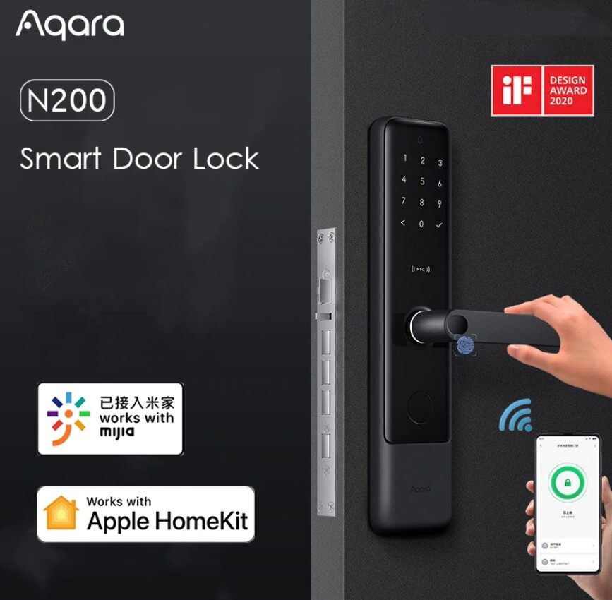 Smart Door Lock N200 กลอนประตูอัจฉริยะ กลอนประตูดิจิตอล Works With Mi Home,Apple HomeKit กลอนล็อคประตู