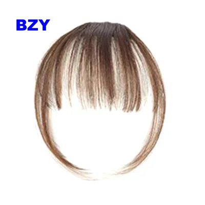 BZY 100 Real Human Hair Neat Air Bangs Fringe Front Hairpiece