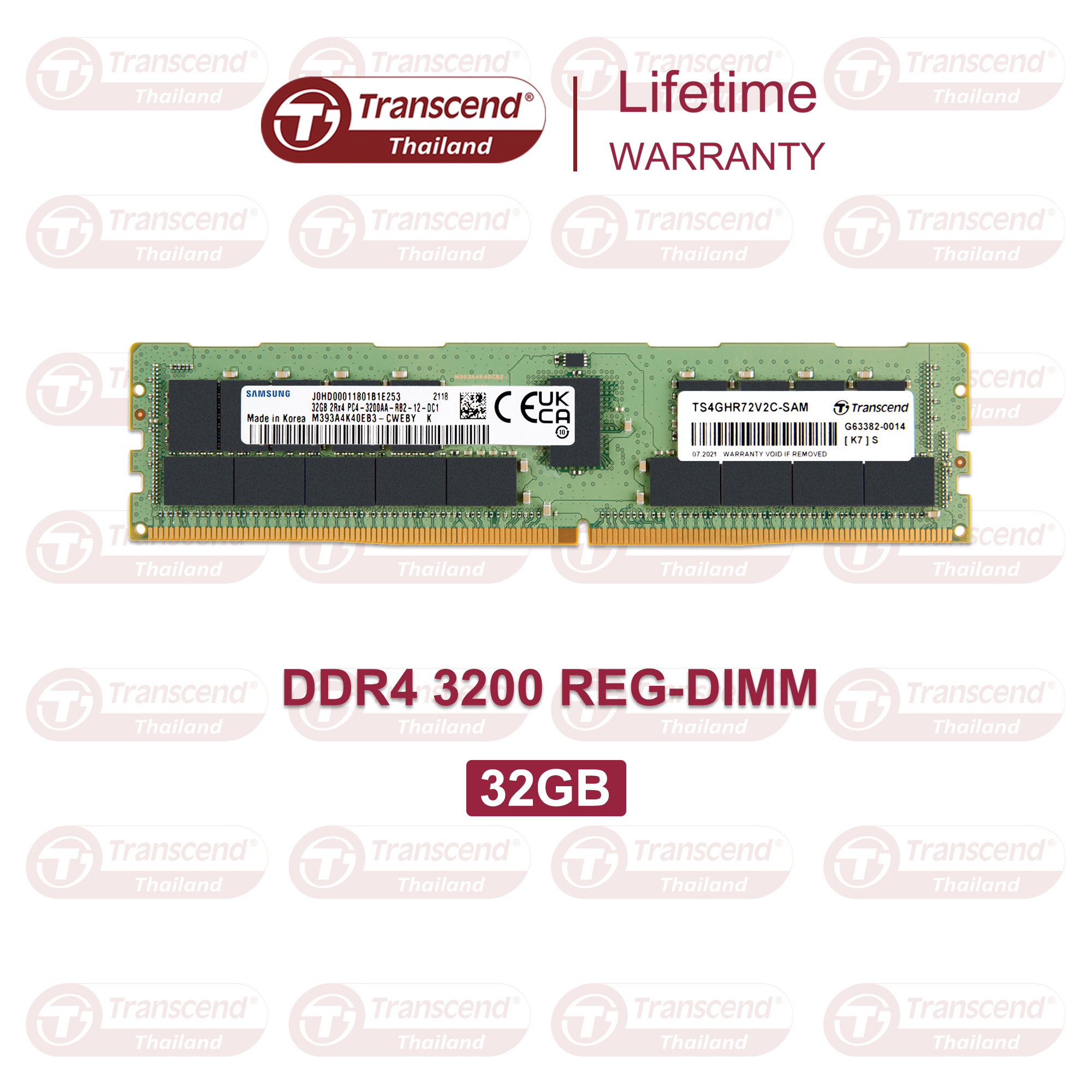 RAM-Memory for SERVER DDR4 3200 REG-DIMM 32GB : รับประกันตลอดอายุการใช้งาน - มีใบกำกับภาษี ราคา 6,604 บาท*ส่งฟรี