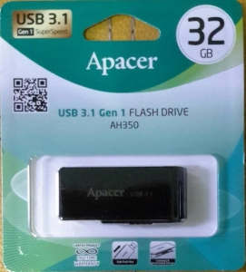 สินค้า Flash Drive 32GB \'Apacer\' (AH350) USB 3.1 Black