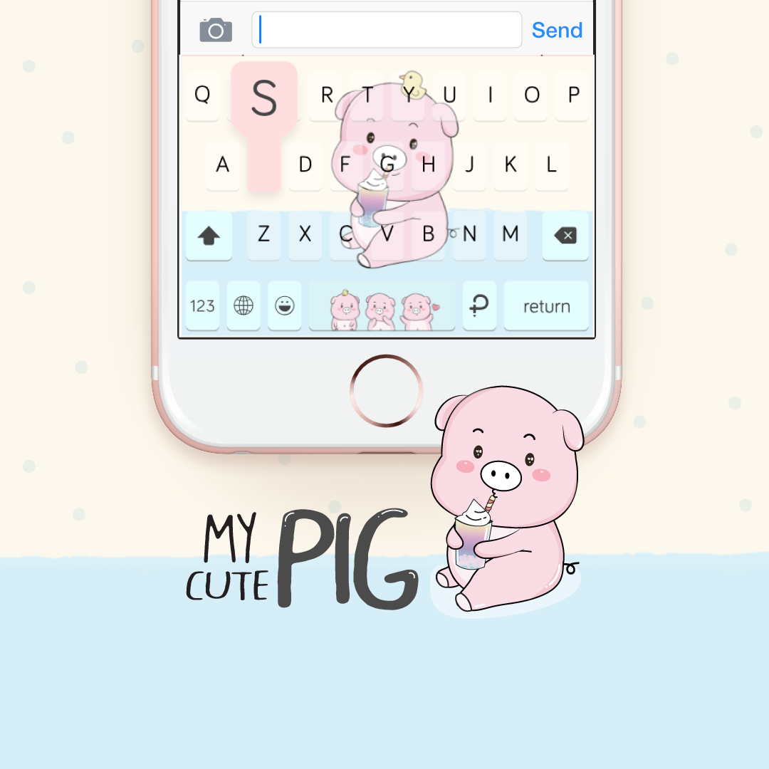 My pig cute. Keyboard Theme⎮(E-Voucher) for Pastel Keyboard App