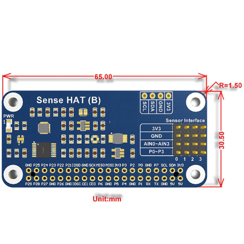 Sense HAT (B) For Raspberry Pi, Onboard Multi Powerful Sensors Module ...