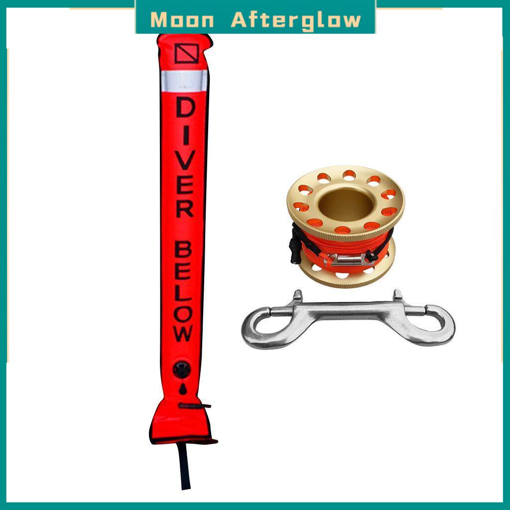 Moon Afterglow SMB Surface Marker Buoy + Dive Reel Finger Spool - Great for Scuba  Diving & Snorkeling - High Visible & Heavy Duty - Choice of Color