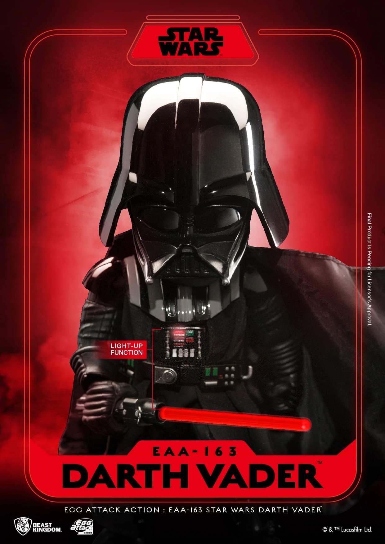 BEAST KINGDOM EGG ATTACK STAR WARS Darth Vader Glow In The Dark EAA-113