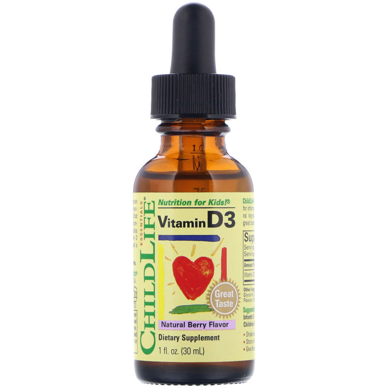 Kids วิตามินดี3 - ChildLife, Vitamin D3, Natural Berry Flavor, 1 fl oz ...