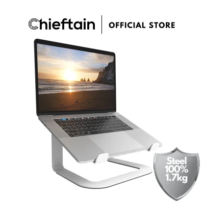 Chieftain 11-17" Premium Steel Stand Riser for Notebook Laptop MacBook White