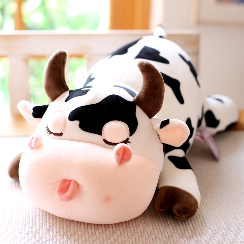 น่ารักวัววัวปีมิ่งขวัญของเล่นตุ๊กตาราศีลูกวัวตุ๊กตาตุ๊กตาของขวัญหมอน
