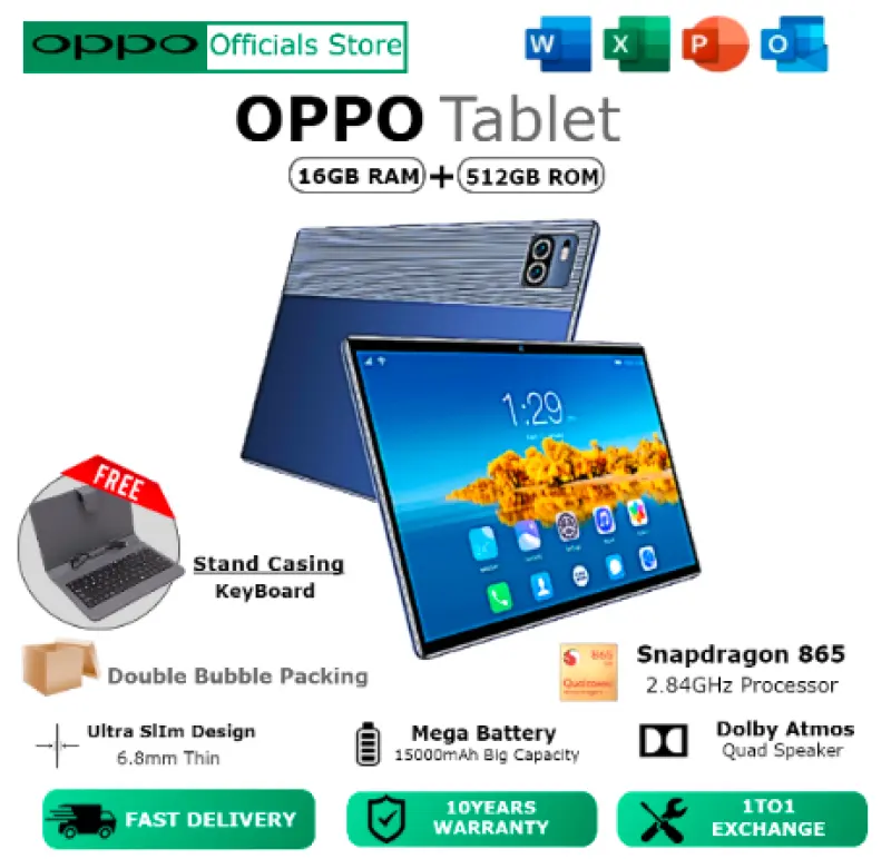 ภาพหน้าปกสินค้าจัดส่งฟรี OPPO Tablet PC แท็บเล็ต 10.8 Inch Android 11.0  Dual SIM 4G LTE รองรับซิมการ์ดทุกเครื่อข่าย โทรศัพท์ ถูกๆ ดี แท็บเล็ตใส่ซิม จากร้าน Mr. ABC บน Lazada