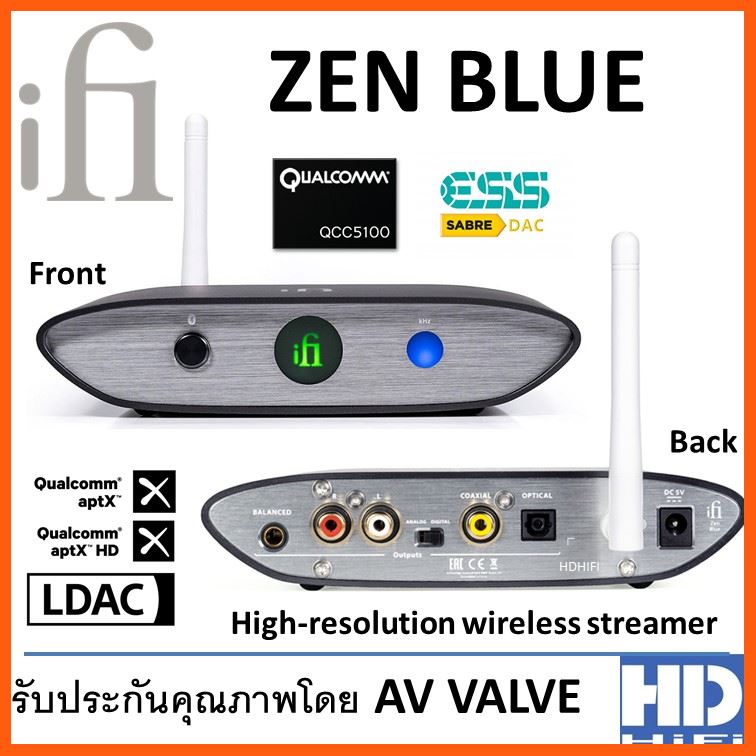 SALE iFi Audio Wireless Streamer รุ่น ZEN Blue สื่อบันเทิงภายในบ้าน โปรเจคเตอร์ และอุปกรณ์เสริม