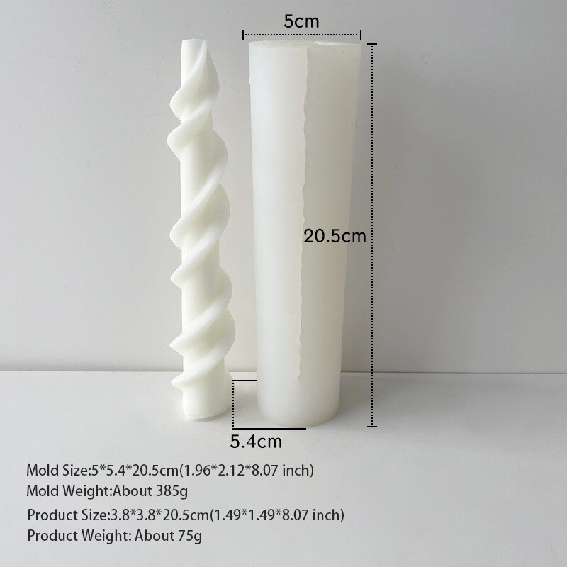 Long Spiral Taper Candle Mold Twisted Silicone Molds for Candle