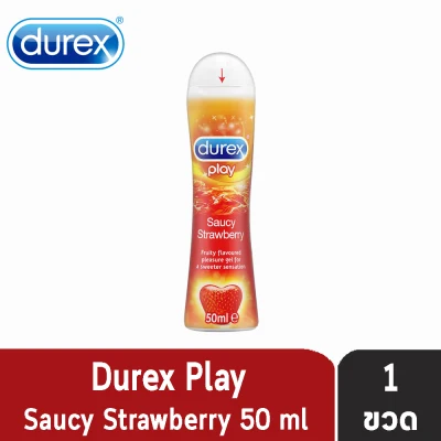 Durex Play Saucy Strawberry Gel 50 ml. เจลหล่อลื่น เพลย์ ซอสซี่ สตรอเบอร์รี่ 50 ml. [1 ขวด]