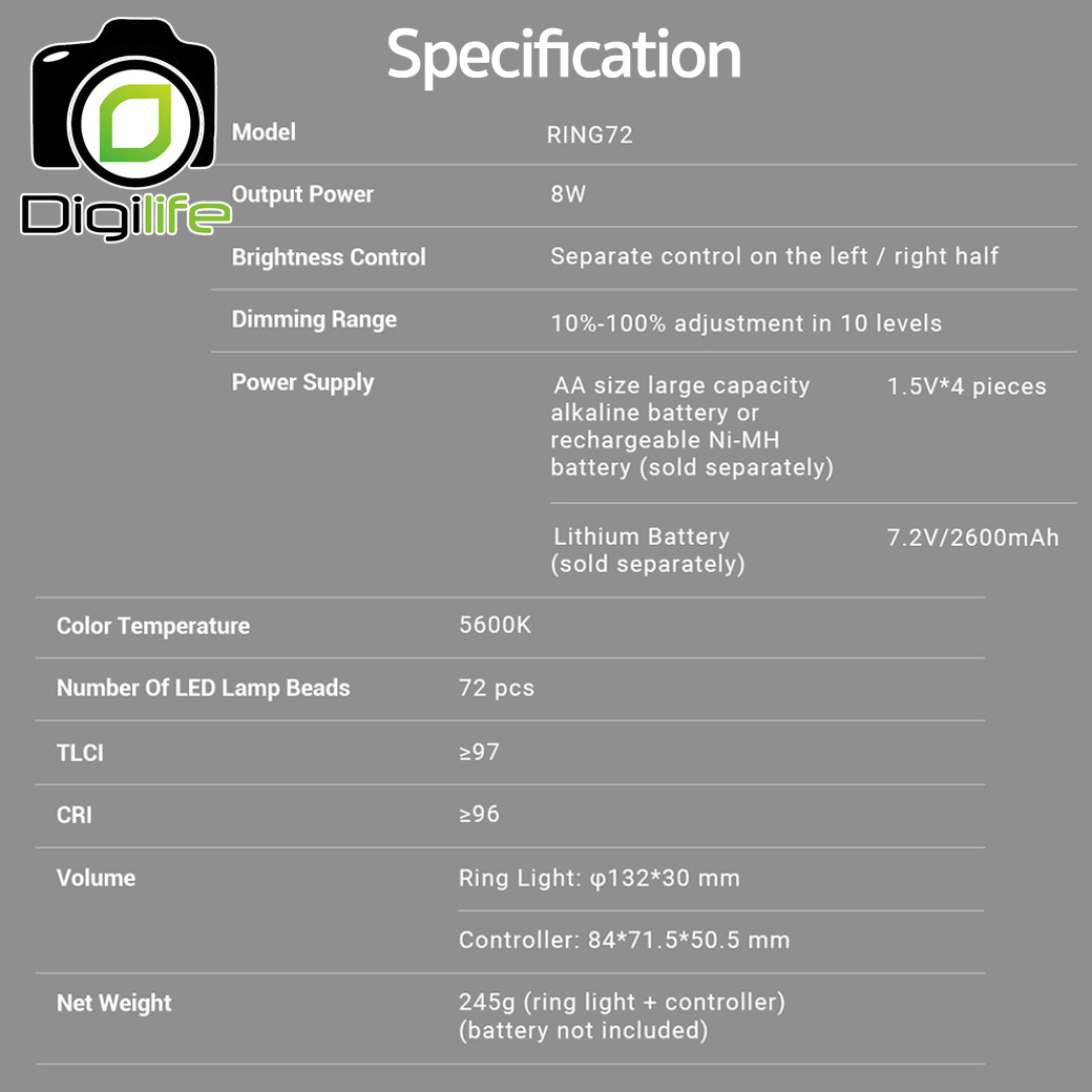 Godox LED Ring72 Macro Ring Light 8W 5600K ไฟถ่ายสินค้า ไฟมาโคร รับ