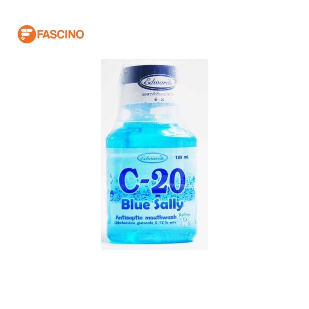 C20 Chlorhexidine Antiseptic Mouth Wash Blue Sally 180 ml. Lazada.co.th