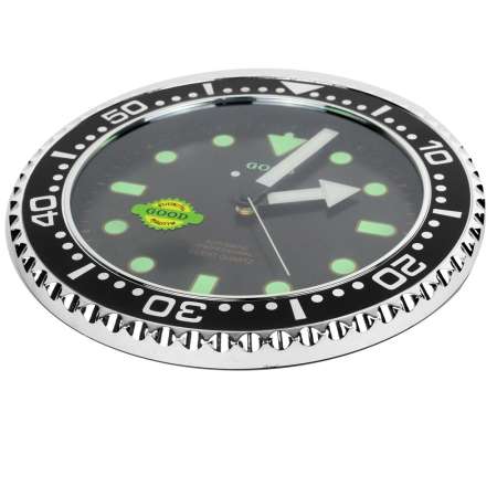 Telecorsa นาฬิกา แขวนผนังสีดำขอบสีเงิน ขนาด 12 นิ้ว รุ่น Relox-Black-03a-Song