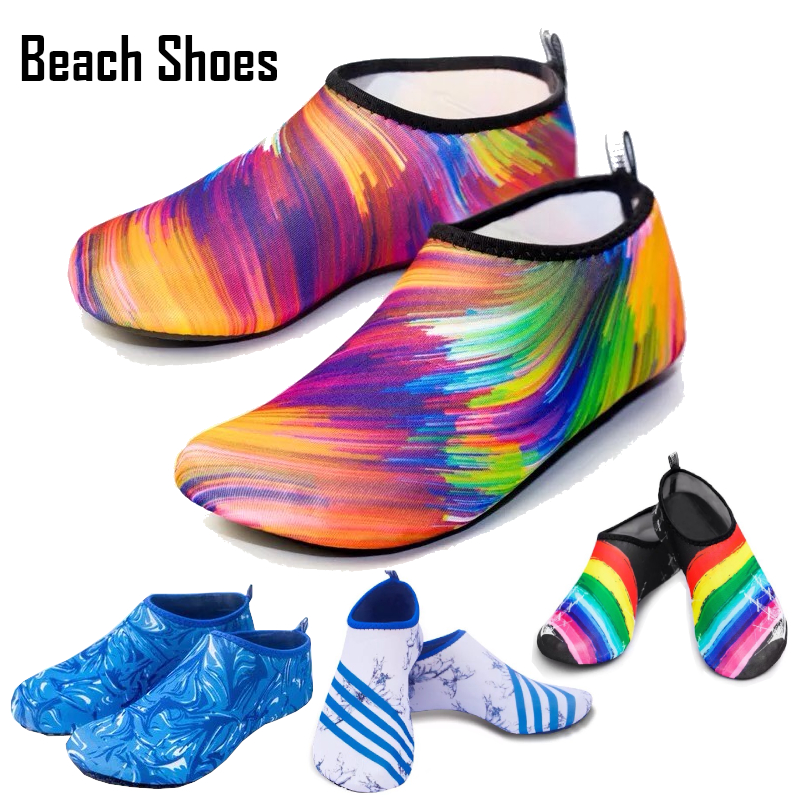 รองเท้าชายหาด รองเท้าลุยน้ำ รองเท้าดำน้ำ พื้นยาง เดินบนหิน ว่ายน้ำ เดินบนทราย Beach shoes Diving Socks Snorkel Suit มีหลายสี หลายไซส์ให้เลือก