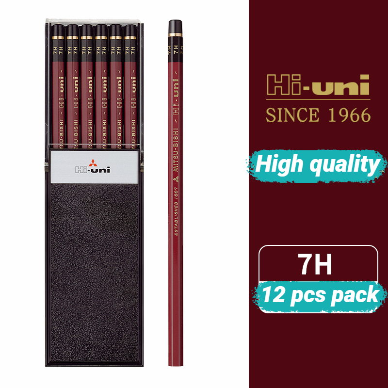 Uni Mitsubishi Series Wooden Pencil Stationary Box Build In Rubber 2H Hb Hardnesses 12 Sticks Made In Japan I.750468593