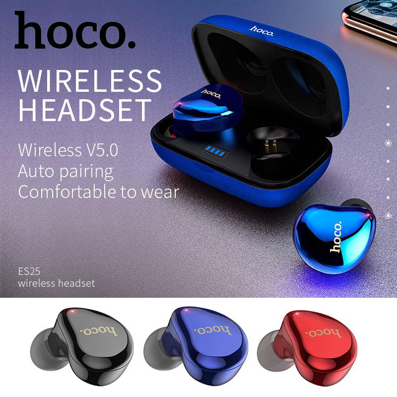 หูฟังบลูทูธไร้สาย พร้อมตลับชาร์จ HOCO รุ่น ES25 True Wireless Easy Talk Headset ของแท้