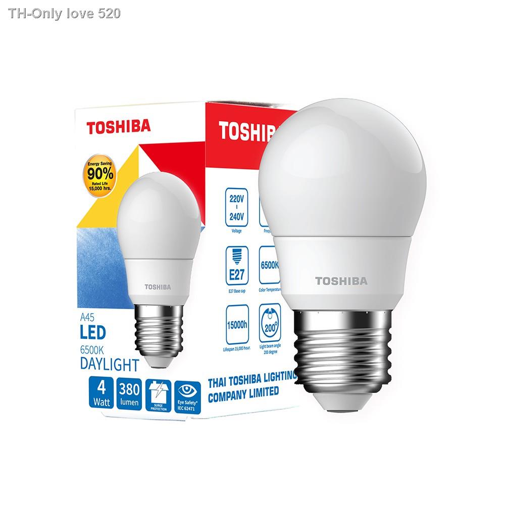 [ซื้อ4ฟรี1หลอด] Toshiba หลอดไฟ LED A45 Bulb 4 วัตต์ Gen 7 ขั้ว E27 มาตรฐานญี่ปุ่น มี มอก รับประกันสินค้า 1 ปี