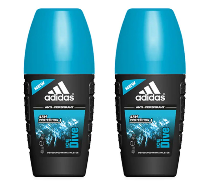 Adidas Ice Dive Roll On for Men อาดิดาส ไอซ์ไดฟ์ โรลออน 40ml. x 2ขวด