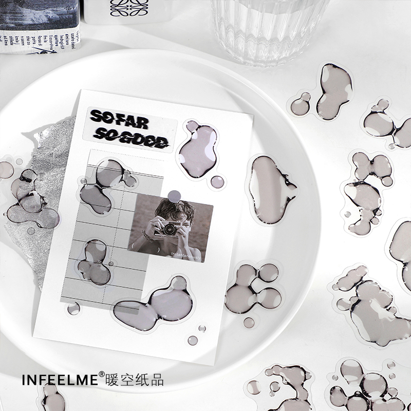Sticker Storage Acid 40 Pcs Acid Collection PET Sticker Pack DIY Album Diary Decoration ...